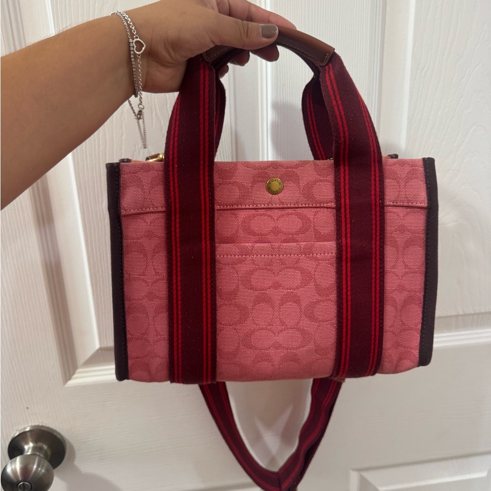 Coach Pink and Red Tote Bag